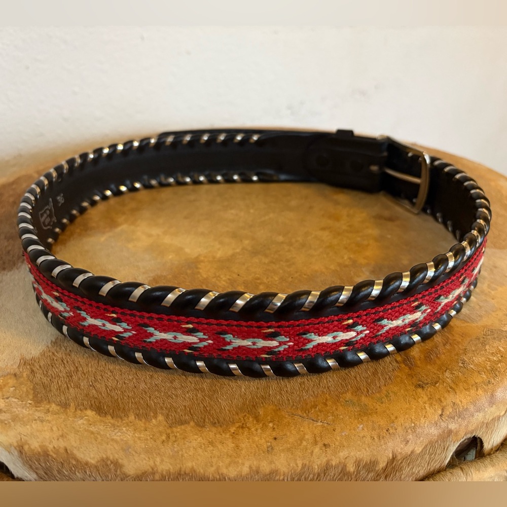 Black and White Hand-Laced Belt